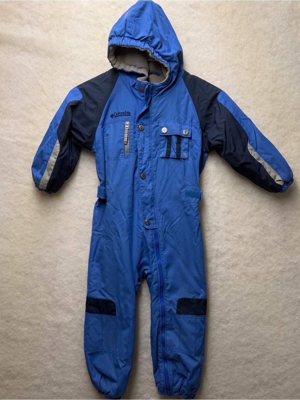 Columbia Toddler Boys 4T One Piece Snowsuit Blue Colorblock Ski Suit